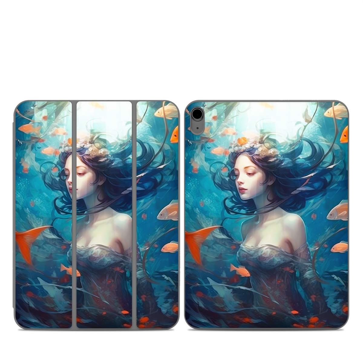 Smart Folio for iPad Series Skin design of Azure, Organism, Aqua, Art, Electric blue, Cg artwork, Visual arts, Graphics, Pattern, Painting, with red, blue, yellow, orange, white, black colors