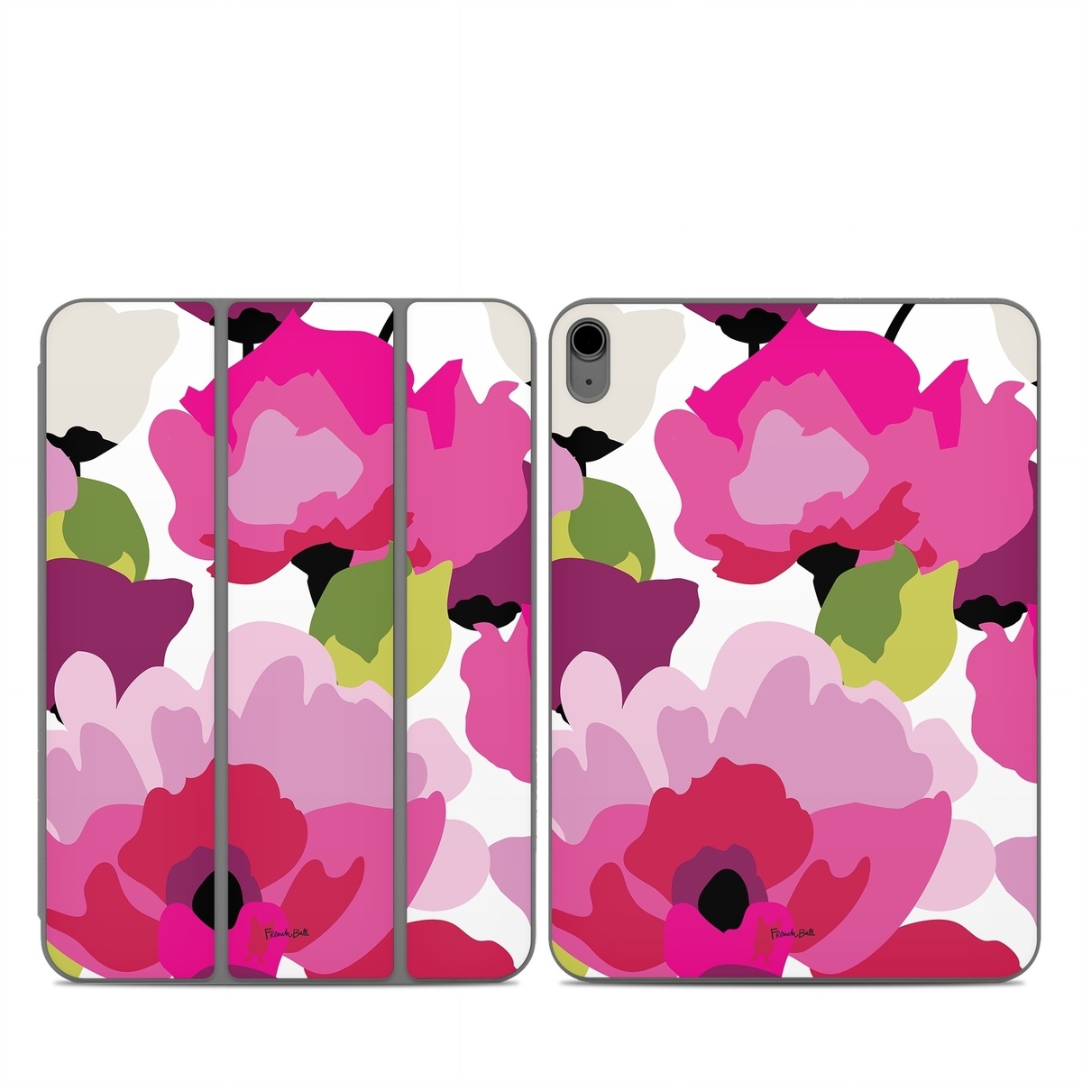 Smart Folio for iPad Series Skin design of Pink, Flower, Pattern, Petal, Plant, Floral design, Design, Botany, Magenta, Anemone, with white, pink, green, red colors