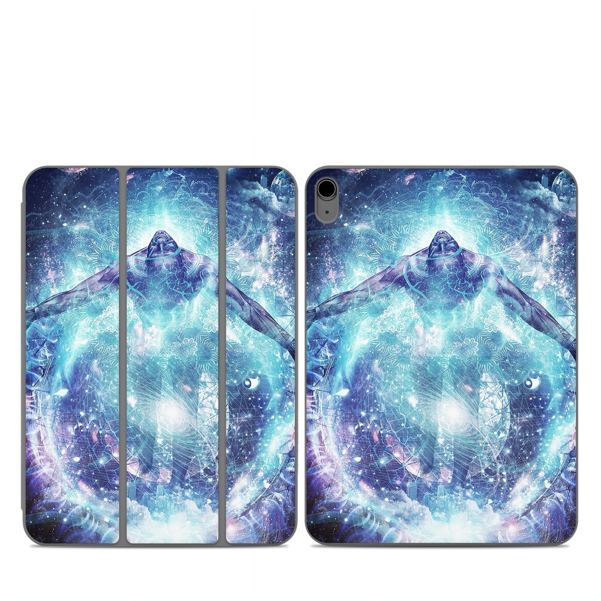 Smart Folio for iPad Series Skin design of Outer space, Astronomical object, Universe, Space, Sky, Atmosphere, Fractal art, Nebula, Science, Star, with blue, black, red, yellow, white colors