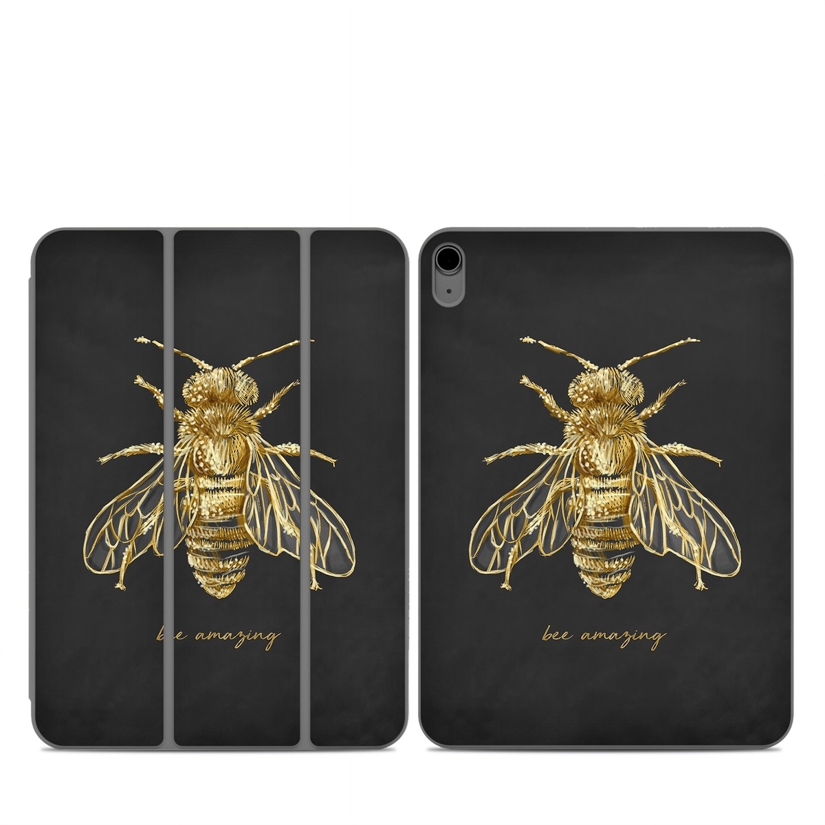 Smart Folio for iPad Series Skin design of Insect, Invertebrate, Membrane-winged insect, Arthropod, Pest, Net-winged insects, Bee, Cicada, Macro photography, Pollinator, with black, yellow, white colors