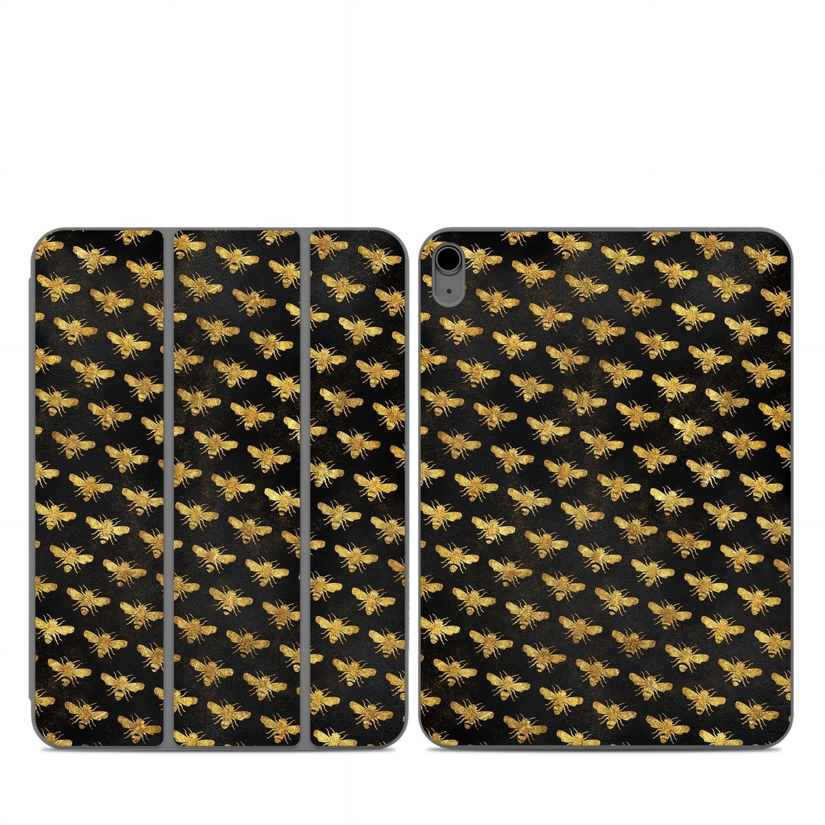 Smart Folio for iPad Series Skin design of Pattern, Yellow, Flower, Design, Plant, Wildflower, Textile, Metal, with black, yellow colors