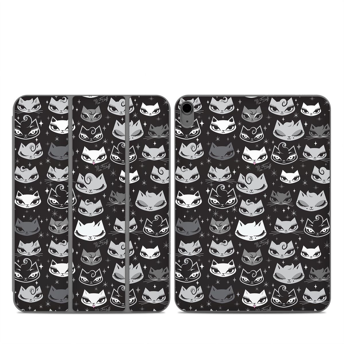 Smart Folio for iPad Series Skin design of Pattern, Design, Headgear, Hat, Smile, Team, Crowd, with black, white, gray colors