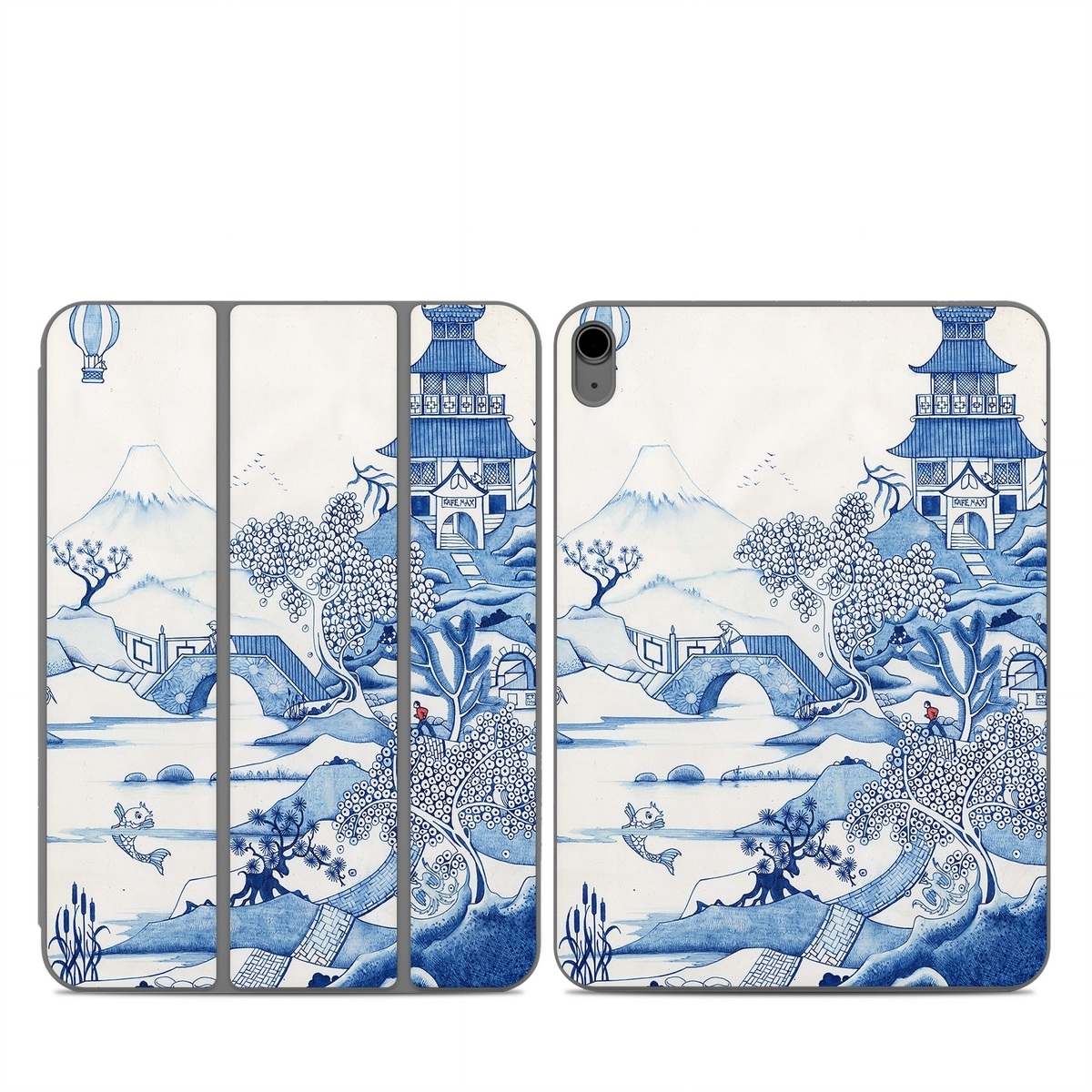 Smart Folio for iPad Series Skin design of Blue, Blue and white porcelain, Winter, Christmas eve, Illustration, Snow, World, Art, with blue, white colors