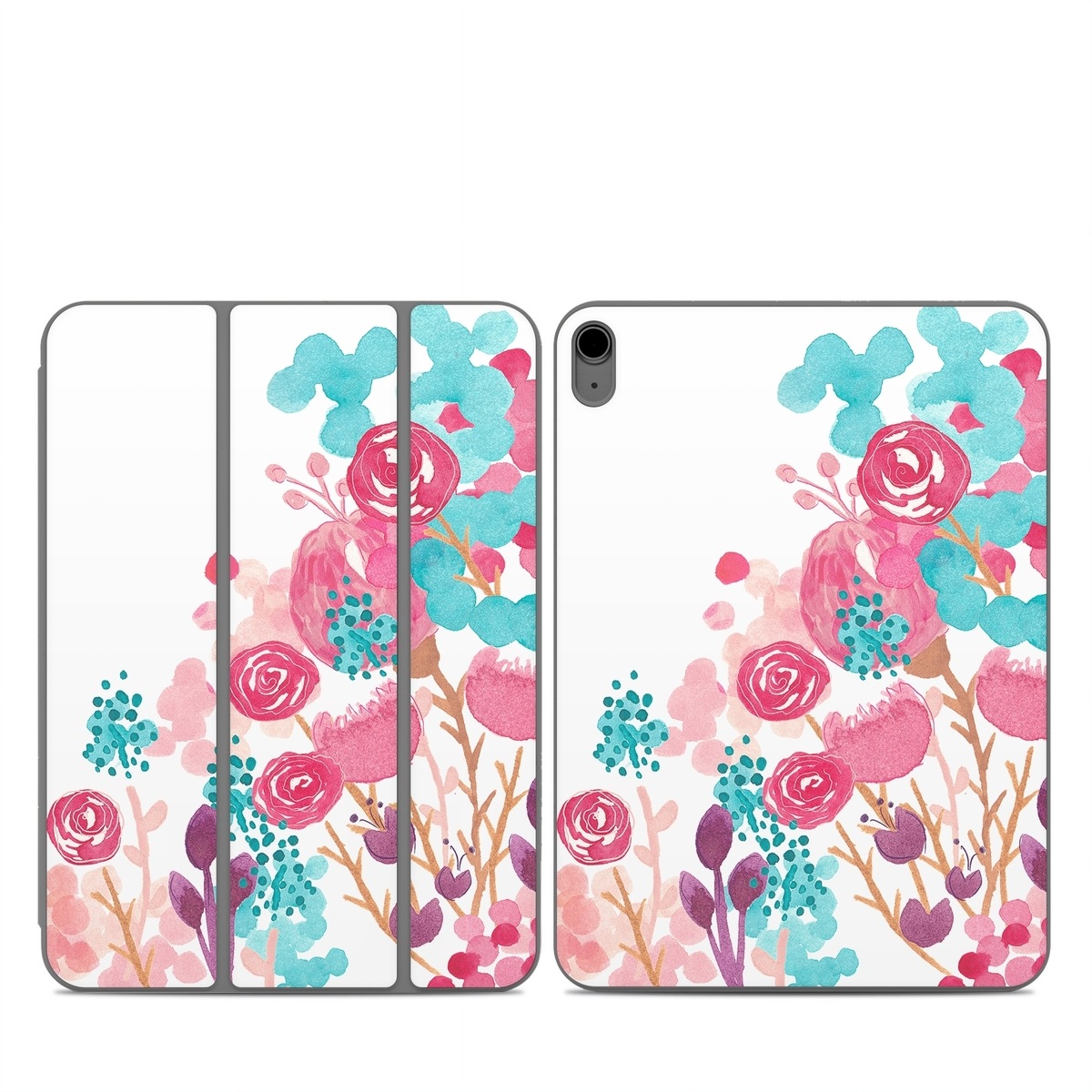 Smart Folio for iPad Series Skin design of Pink, Pattern, Design, Illustration, Clip art, Plant, Graphics, Art, with white, pink, purple, blue, red colors