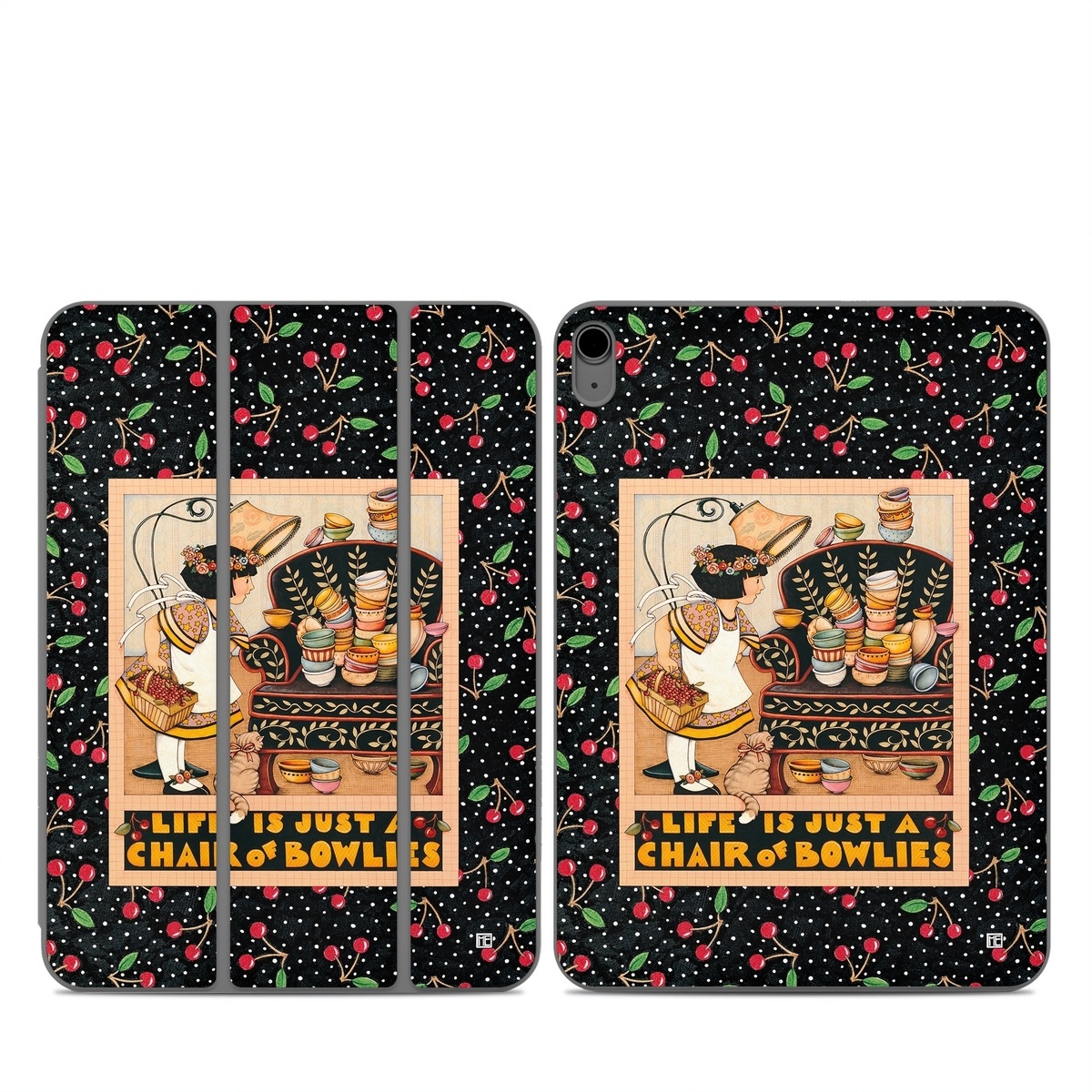 Smart Folio for iPad Series Skin design of Poster, Illustration, Christmas eve, Christmas, Art, with black, red, green, orange, yellow colors