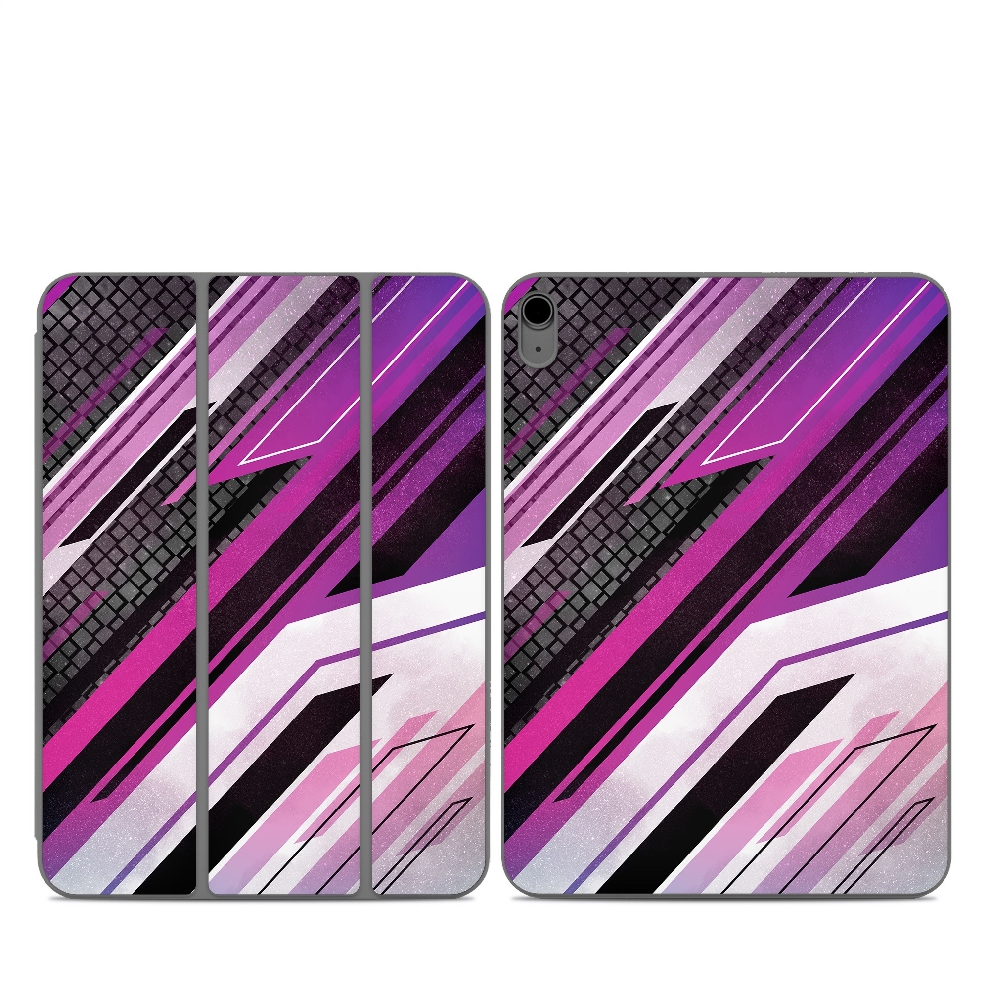 Smart Folio for iPad Series Skin design of Automotive lighting, Hood, Grille, Purple, Automotive design, Automotive exterior, Violet, Motor vehicle, Pink, Line, with black, purple, white, gray, pink colors