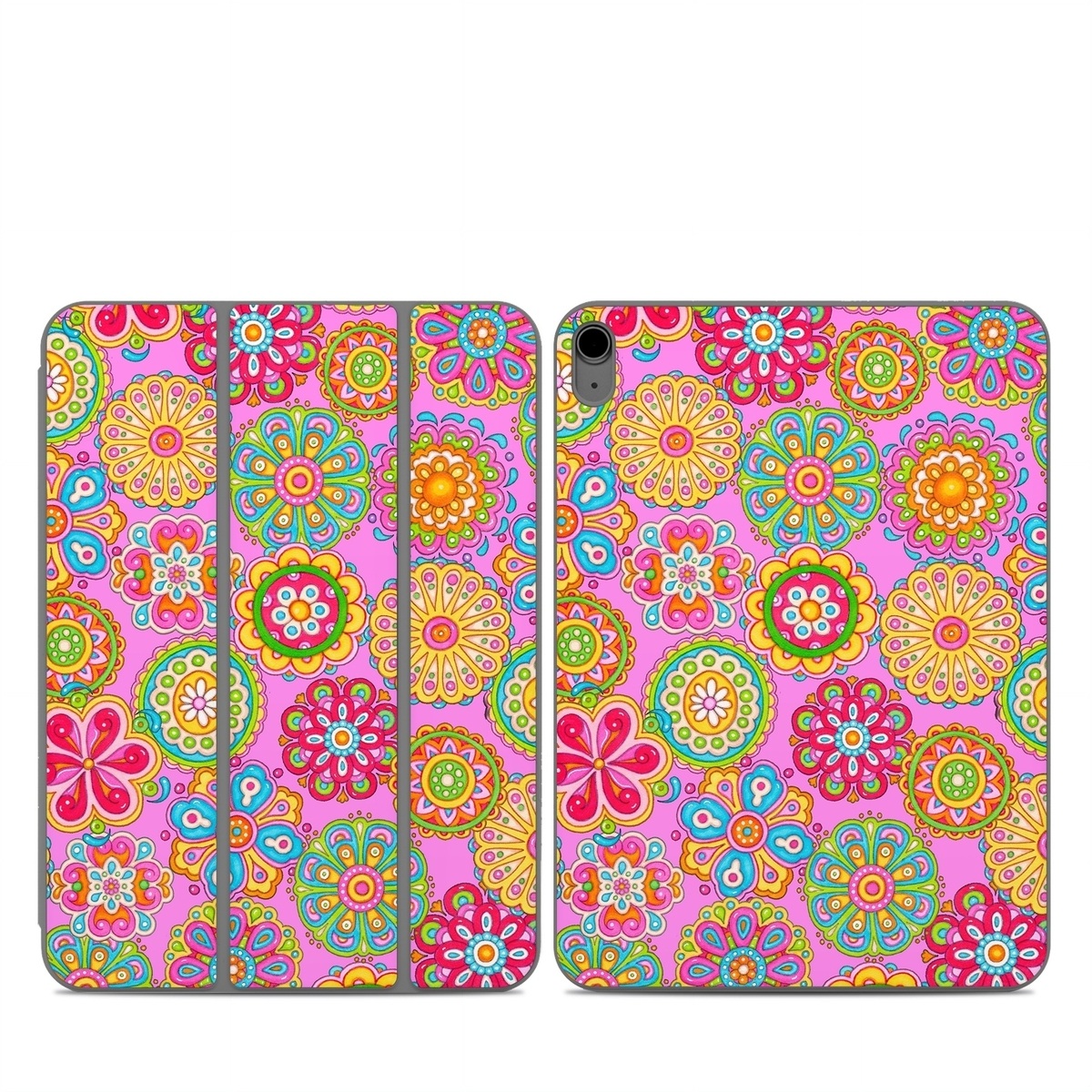 Smart Folio for iPad Series Skin design of Pattern, Design, Textile, Visual arts, Wrapping paper, Motif, Pedicel, with pink, red, orange, yellow, green, blue, purple colors