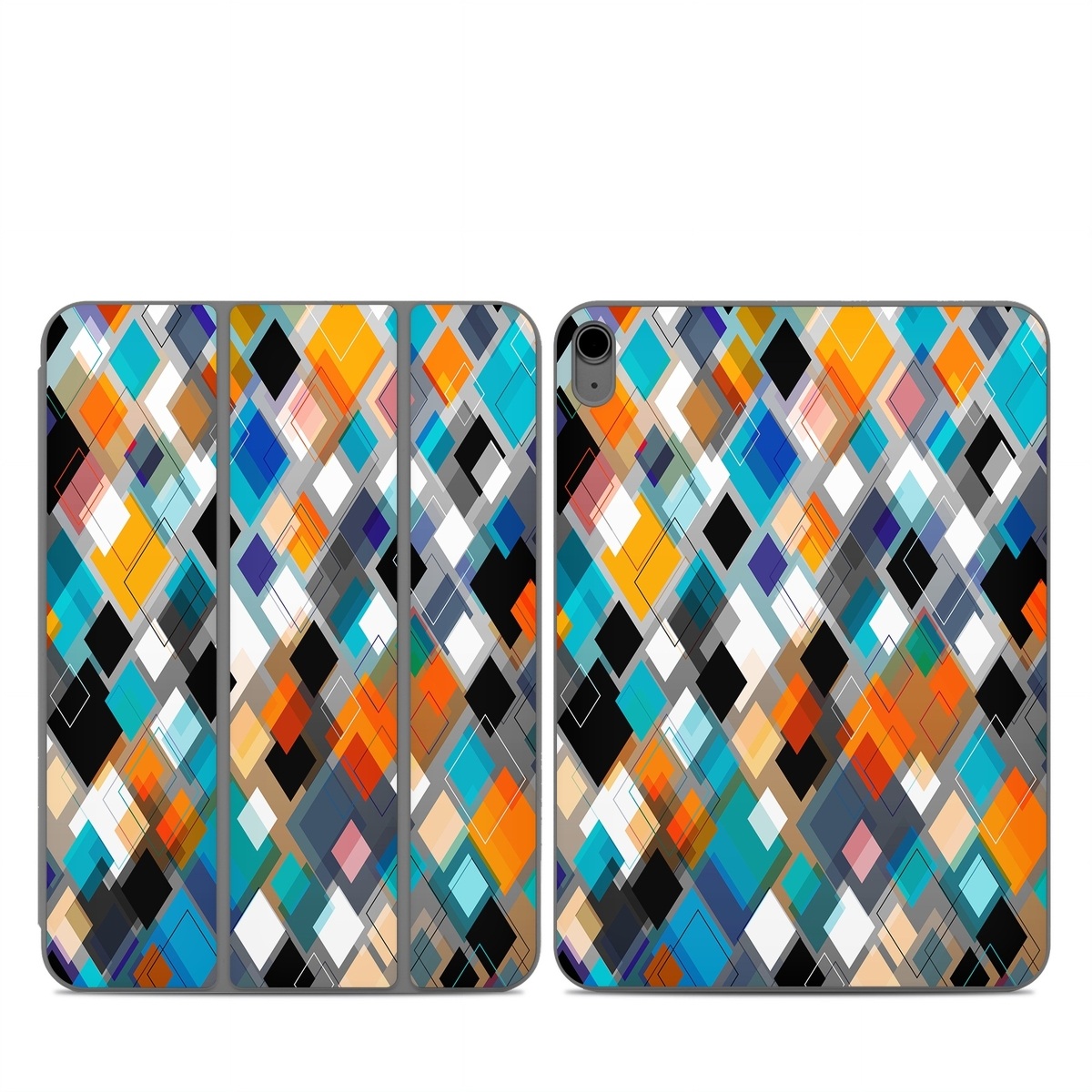 Smart Folio for iPad Series Skin design of Pattern, Line, Design, Colorfulness, Plaid, Tints and shades, Textile, Symmetry, Square, with black, blue, red, orange, white colors
