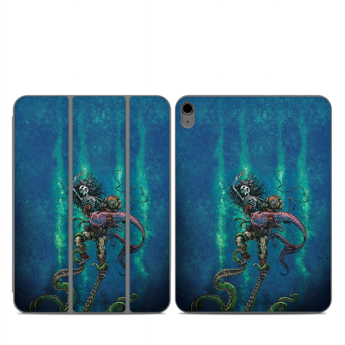 Smart Folio for iPad Series Skin design of Water, Fluid, Underwater, Marine invertebrates, Marine biology, Electric blue, Liquid, Recreation, Underwater diving, Art, with blue, green, orange, purple, pink, black, white, gray colors