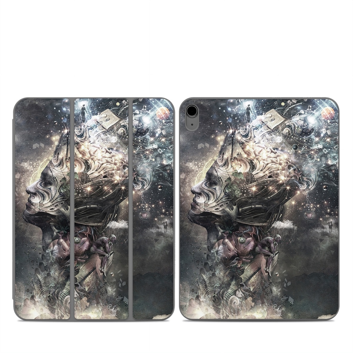 Smart Folio for iPad Series Skin design of Space, Cg artwork, Art, Sky, Darkness, Illustration, Graphic design, Outer space, Graphics, Animation, with white, black, gray, yellow colors