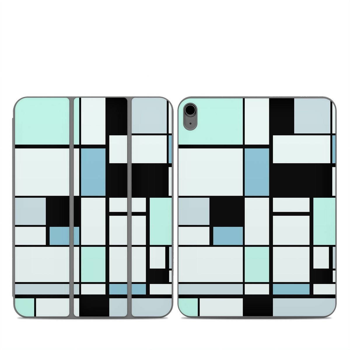 Smart Folio for iPad Series Skin design of Blue, Line, Turquoise, Pattern, Rectangle, Design, Parallel, Square, Symmetry, Tints and shades, with black, blue, green colors
