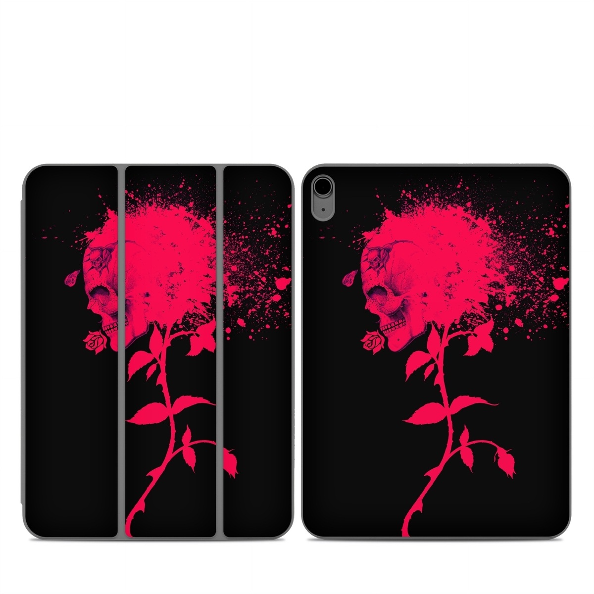Smart Folio for iPad Series Skin design of Red, Black, Pink, Graphic design, Magenta, Visual arts, Graphics, Illustration, Plant, Art, with black, red colors