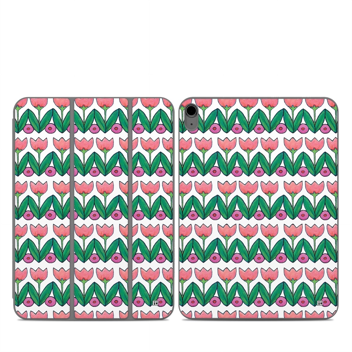 Smart Folio for iPad Series Skin design of Green, Rectangle, Textile, Botany, Line, Symmetry, Art, Font, Pattern, Magenta, with white, green, pink, purple colors