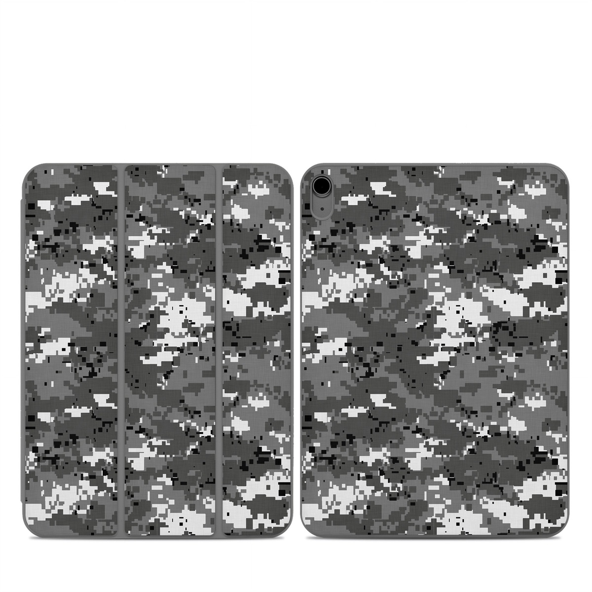 Smart Folio for iPad Series Skin design of Military camouflage, Pattern, Camouflage, Design, Uniform, Metal, Black-and-white, with black, gray colors