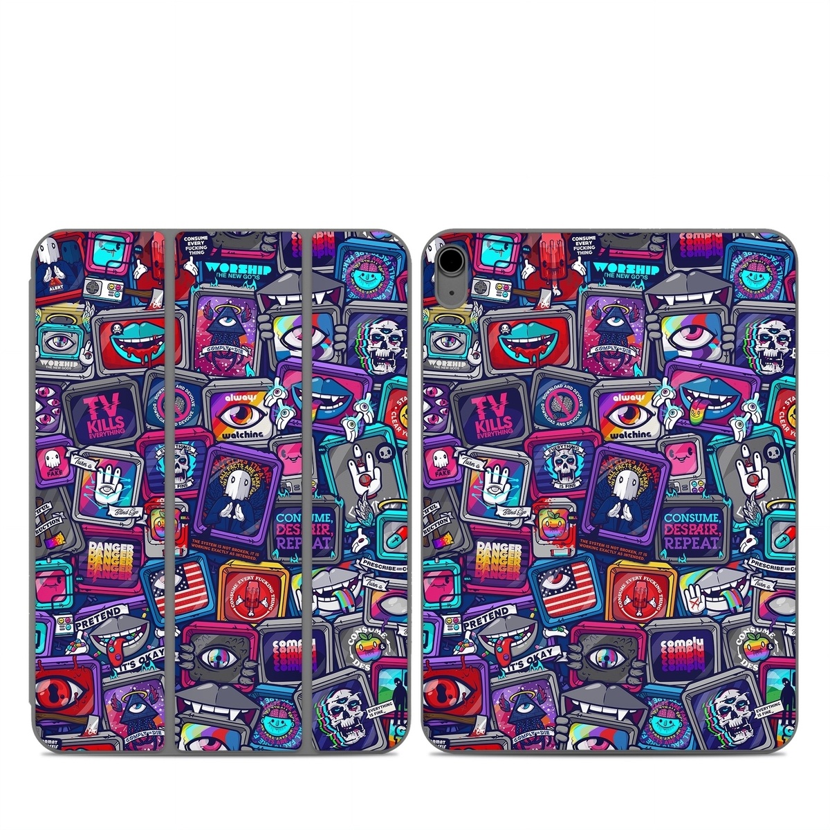 Smart Folio for iPad Series Skin design of Pattern, Font, Art, Visual arts, Collection, with red, blue, black, gray, purple, yellow, white, green colors