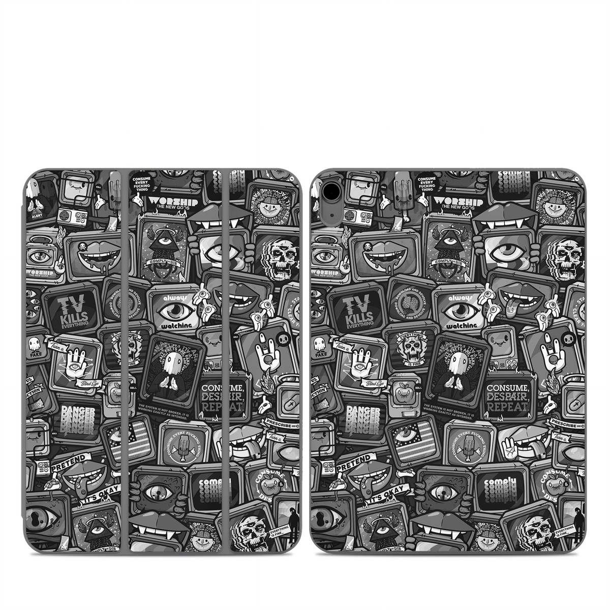 Smart Folio for iPad Series Skin design of Font, Text, Pattern, Black-and-white, Design, Photography, Stock photography, Illustration, Monochrome, Drawing, with black, white, gray colors