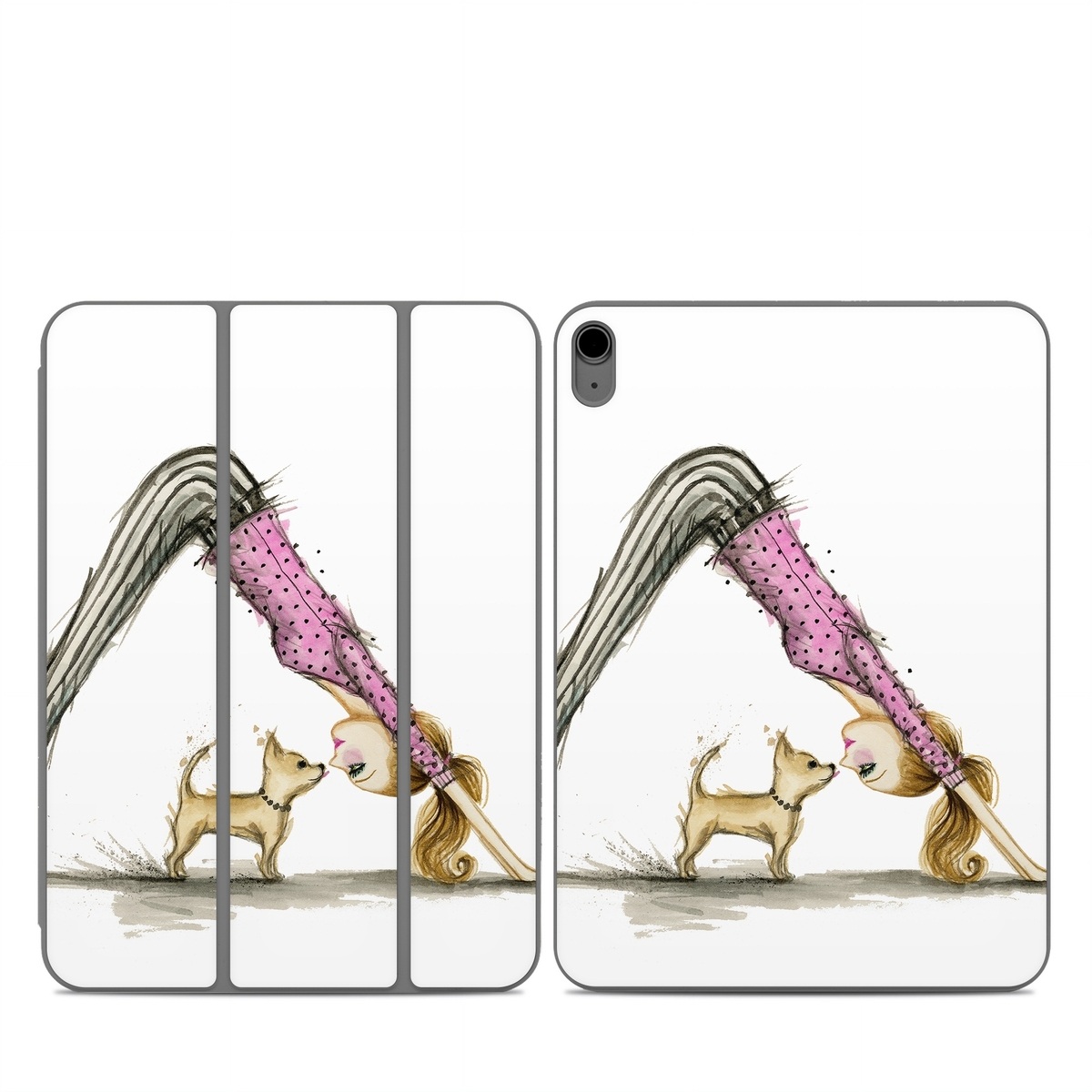 Smart Folio for iPad Series Skin design of Drawing, Illustration, with white, pink, black, white, brown, yellow colors