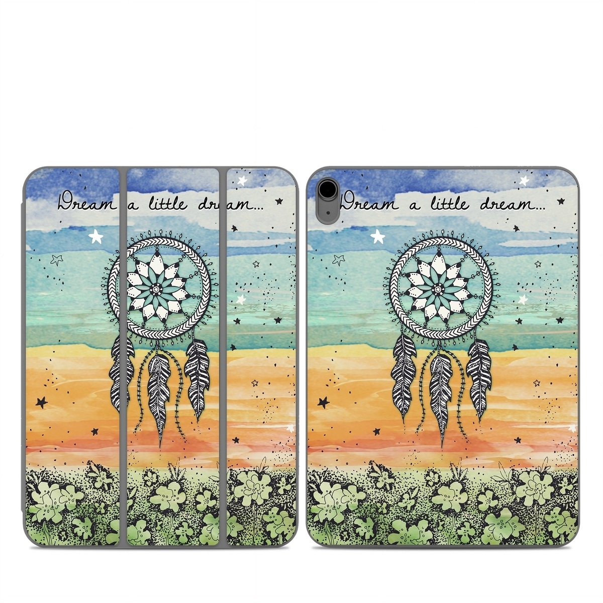 Smart Folio for iPad Series Skin design of Text, Sky, Font, Illustration, Plant, Art, Wildflower, sunflower, Graphics, with blue, green, yellow, orange, black colors