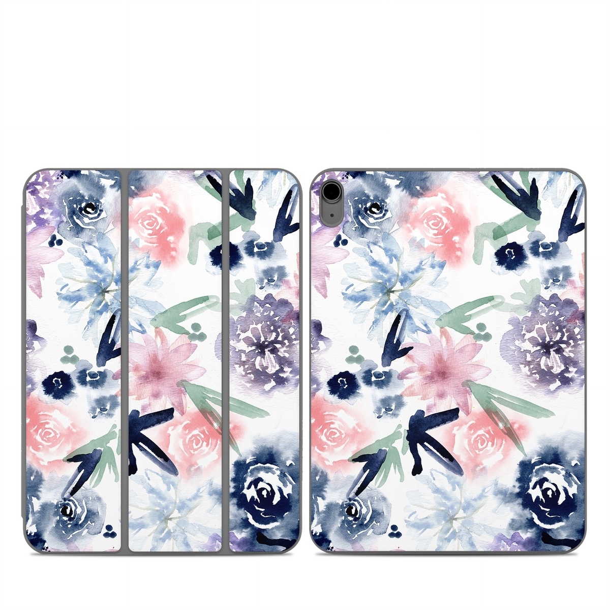 Smart Folio for iPad Series Skin design of Pattern, Graphic design, Design, Floral design, Plant, Flower, Illustration, with white, blue, purple, green, pink colors