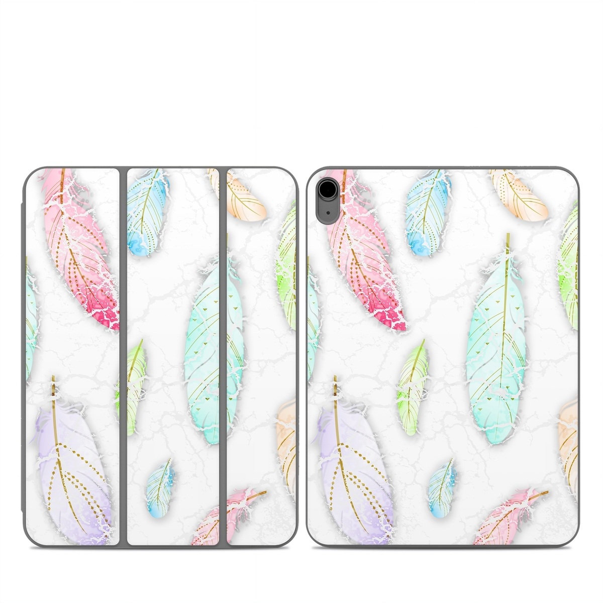 Smart Folio for iPad Series Skin design of Feather, Fashion accessory, Jewellery, with red, blue, green, purple, white, brown colors