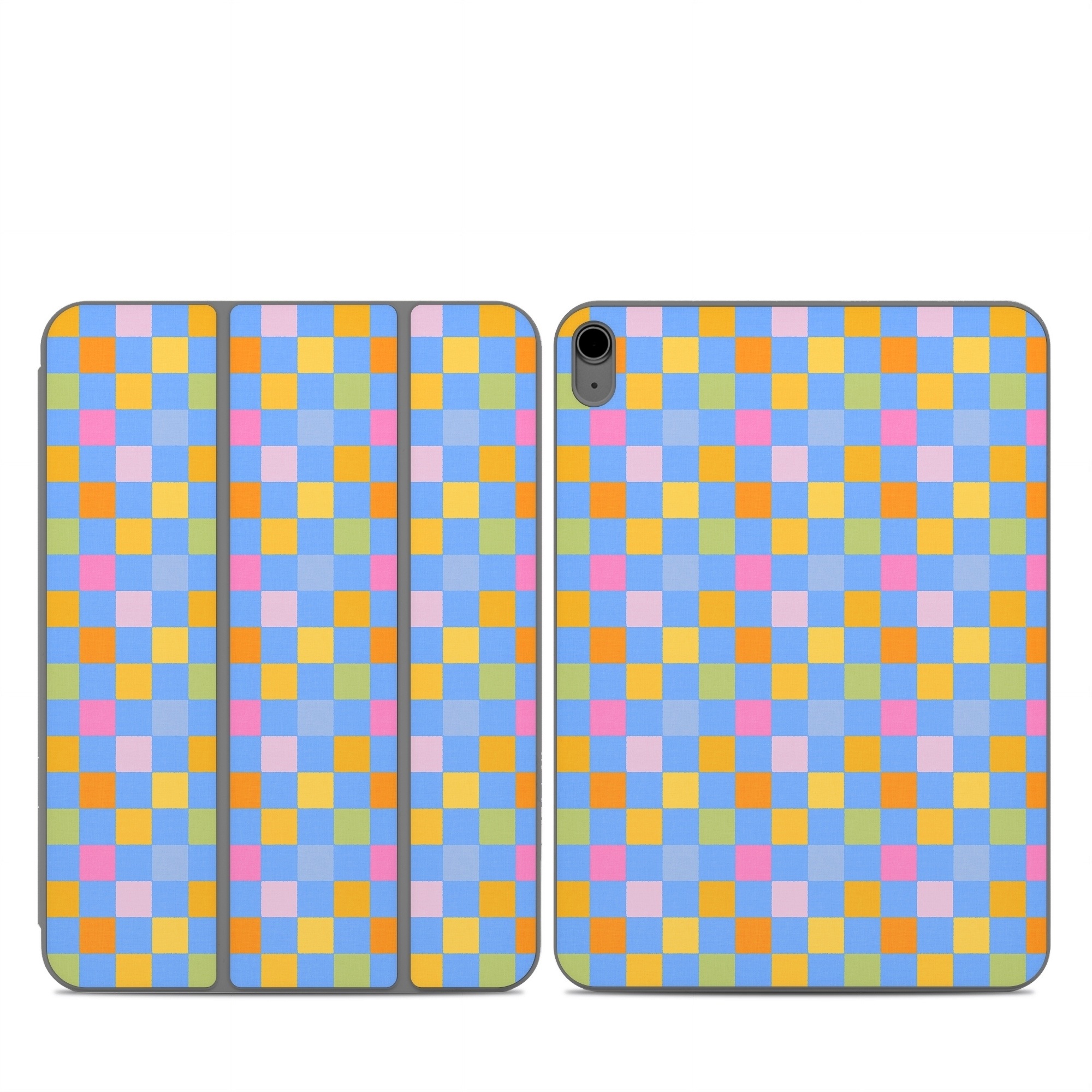 Smart Folio for iPad Series Skin design of Rectangle, Azure, Textile, Orange, Aqua, Font, Symmetry, Magenta, Tints and shades, Parallel, with blue, yellow, orange, green, pink colors