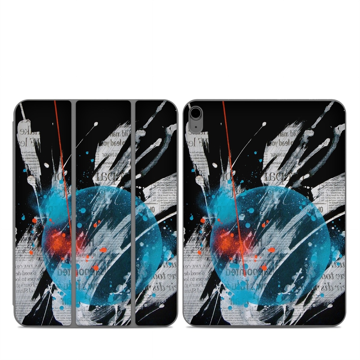Smart Folio for iPad Series Skin design of Graphic design, Illustration, Graphics, Design, Art, Space, World, with black, gray, blue, red colors