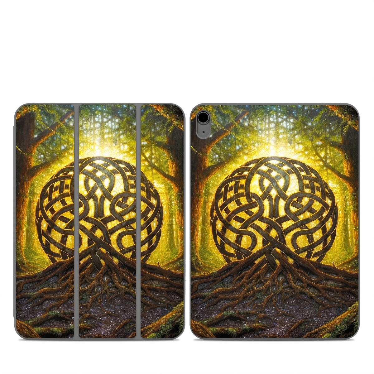 Smart Folio for iPad Series Skin design of Art, Pattern, Circle, Symmetry, Tints and shades, Visual arts, Design, Electric blue, Graphics, Font, with green, brown, black, gray, yellow, orange, white colors