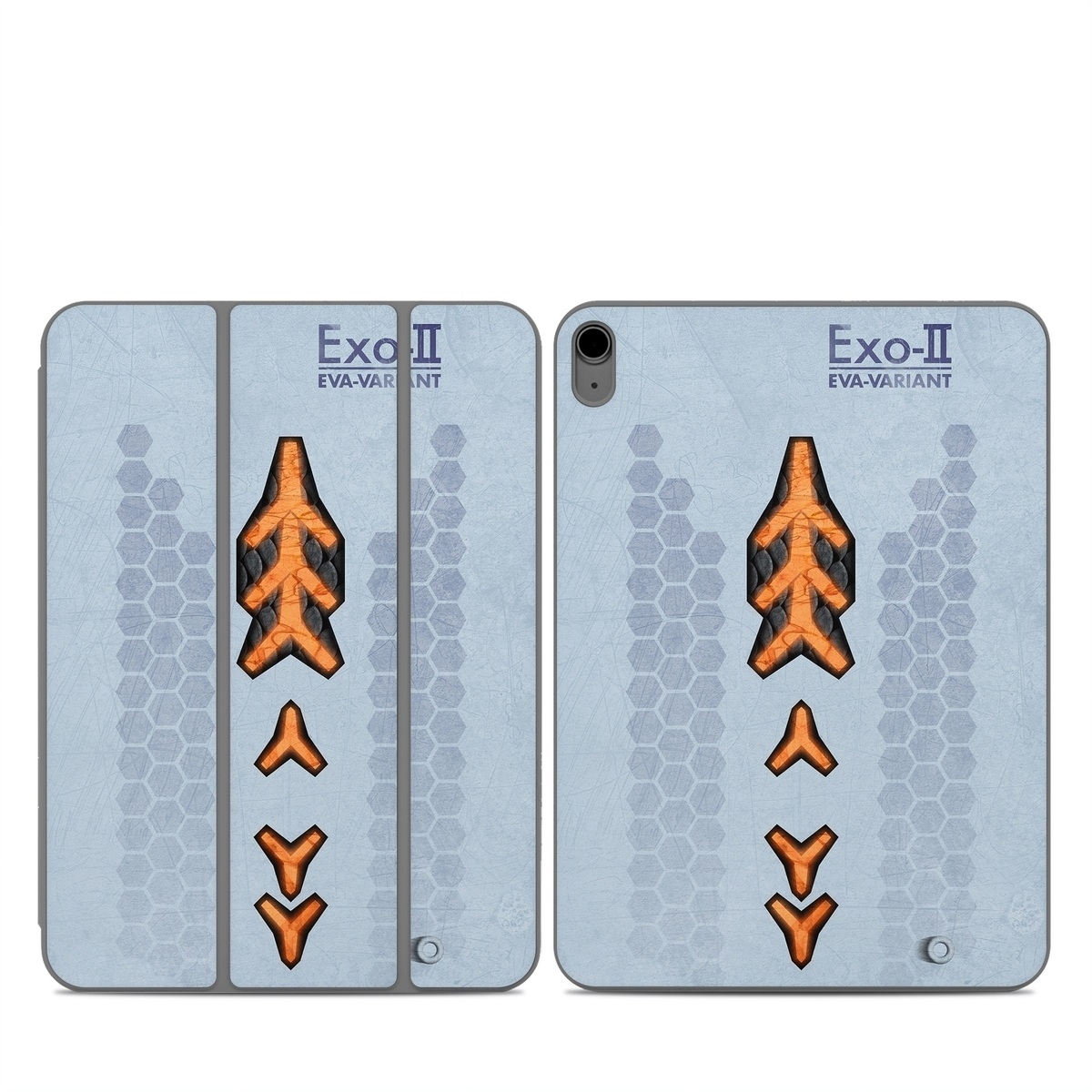 Smart Folio for iPad Series Skin design of Blue, Symbol, Graphics, with blue, black, yellow, orange, gray colors