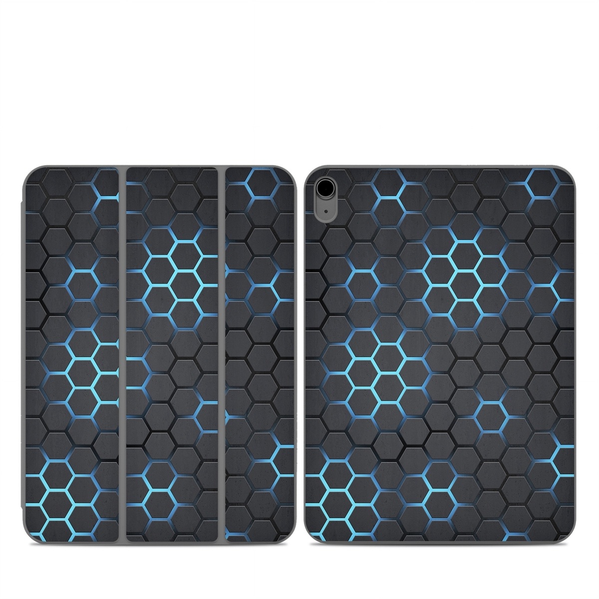 Smart Folio for iPad Series Skin design of Pattern, Water, Design, Circle, Metal, Mesh, Sphere, Symmetry, with black, gray, blue colors