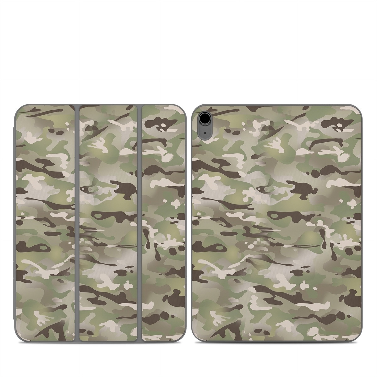 Smart Folio for iPad Series Skin design of Military camouflage, Camouflage, Pattern, Clothing, Uniform, Design, Military uniform, Bed sheet, with gray, green, black, red colors