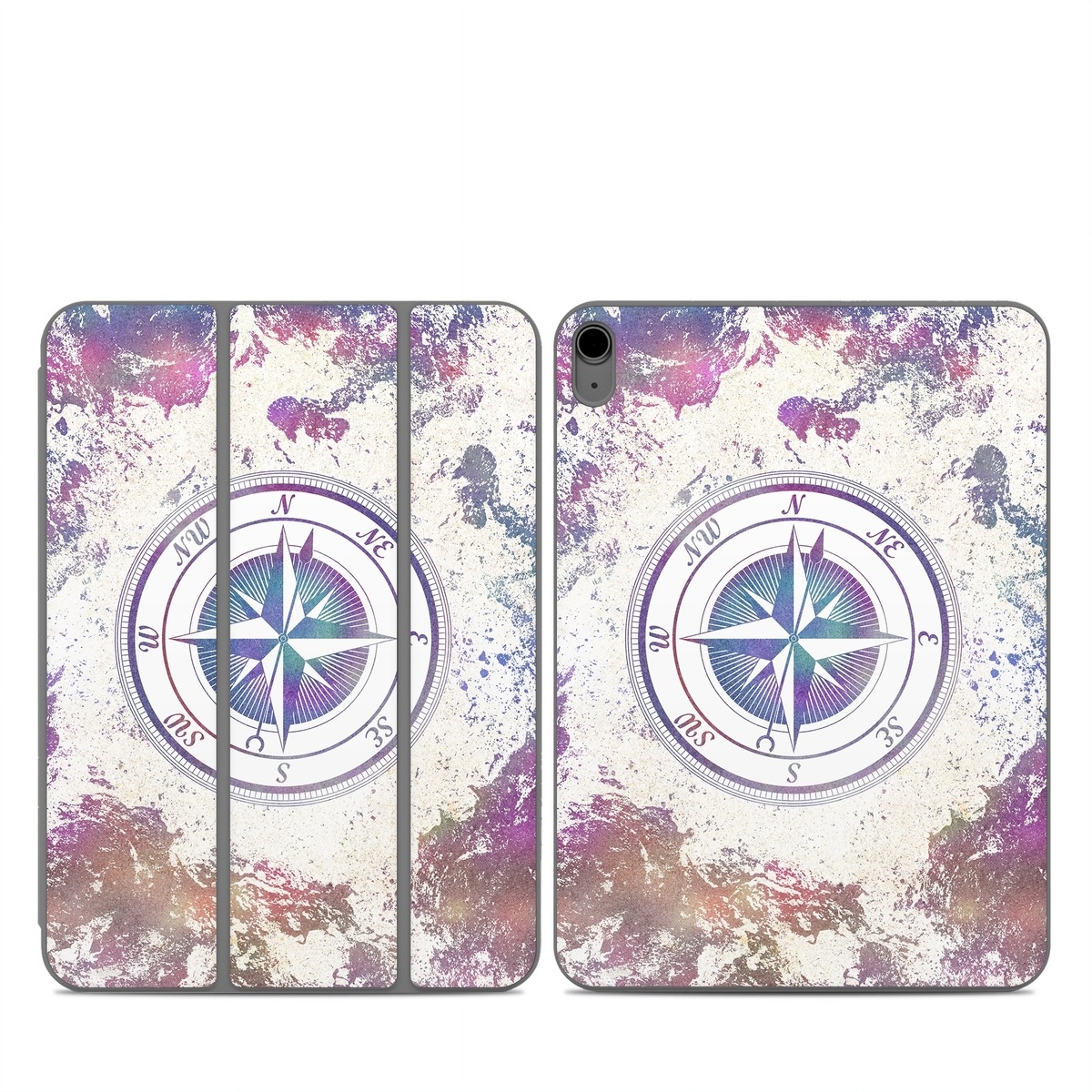 Smart Folio for iPad Series Skin design of Clock, Circle, Compass, Graphics, Pattern, Illustration, Interior design, with gray, white, yellow, pink, purple, blue colors