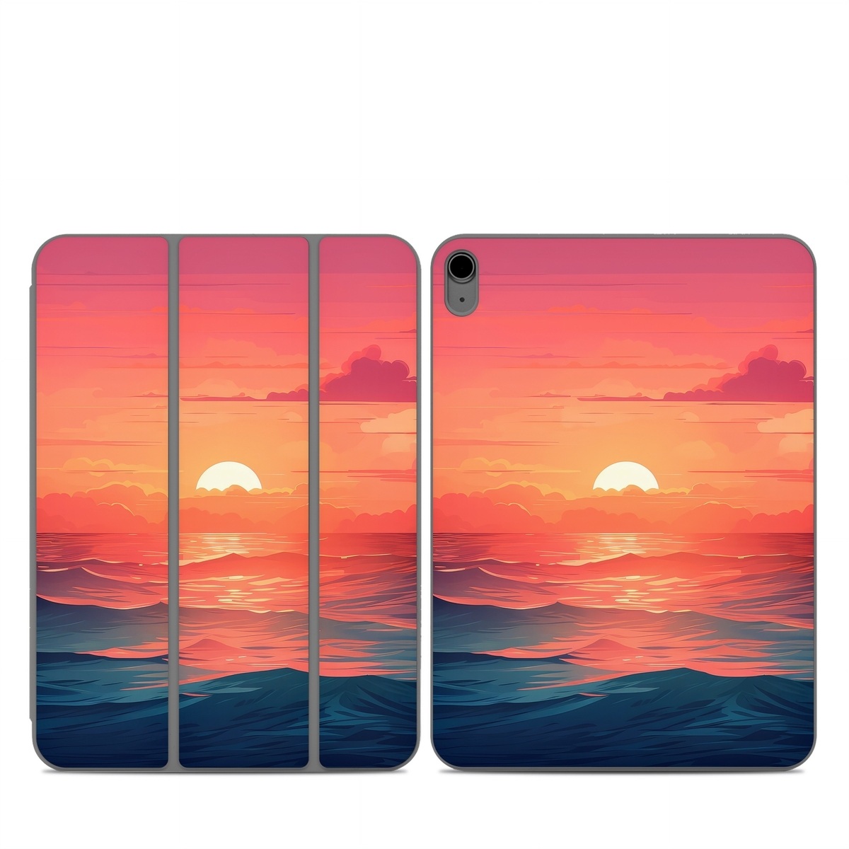 Smart Folio for iPad Series Skin design of Cloud, Sky, Atmosphere, Daytime, Afterglow, Ecoregion, Nature, Dusk, Water, Orange, with blue, red, yellow, orange, pink, black, purple colors