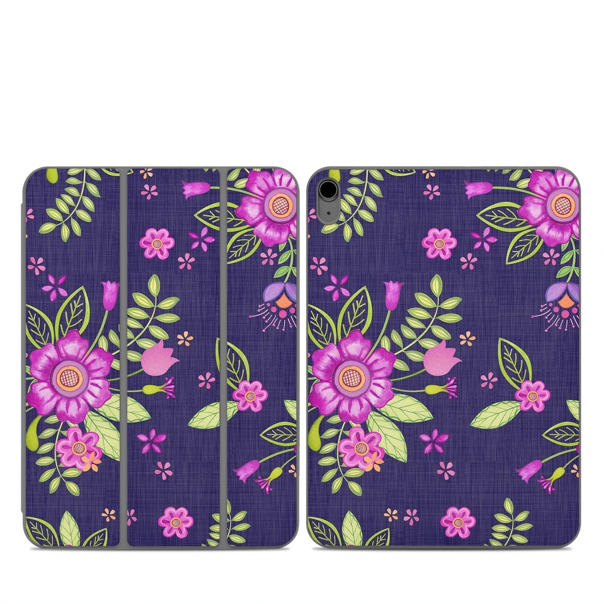 Smart Folio for iPad Series Skin design of Pink, Pattern, Magenta, Purple, Violet, Floral design, Lilac, Textile, Visual arts, Pedicel, with black, gray, purple, green, blue colors