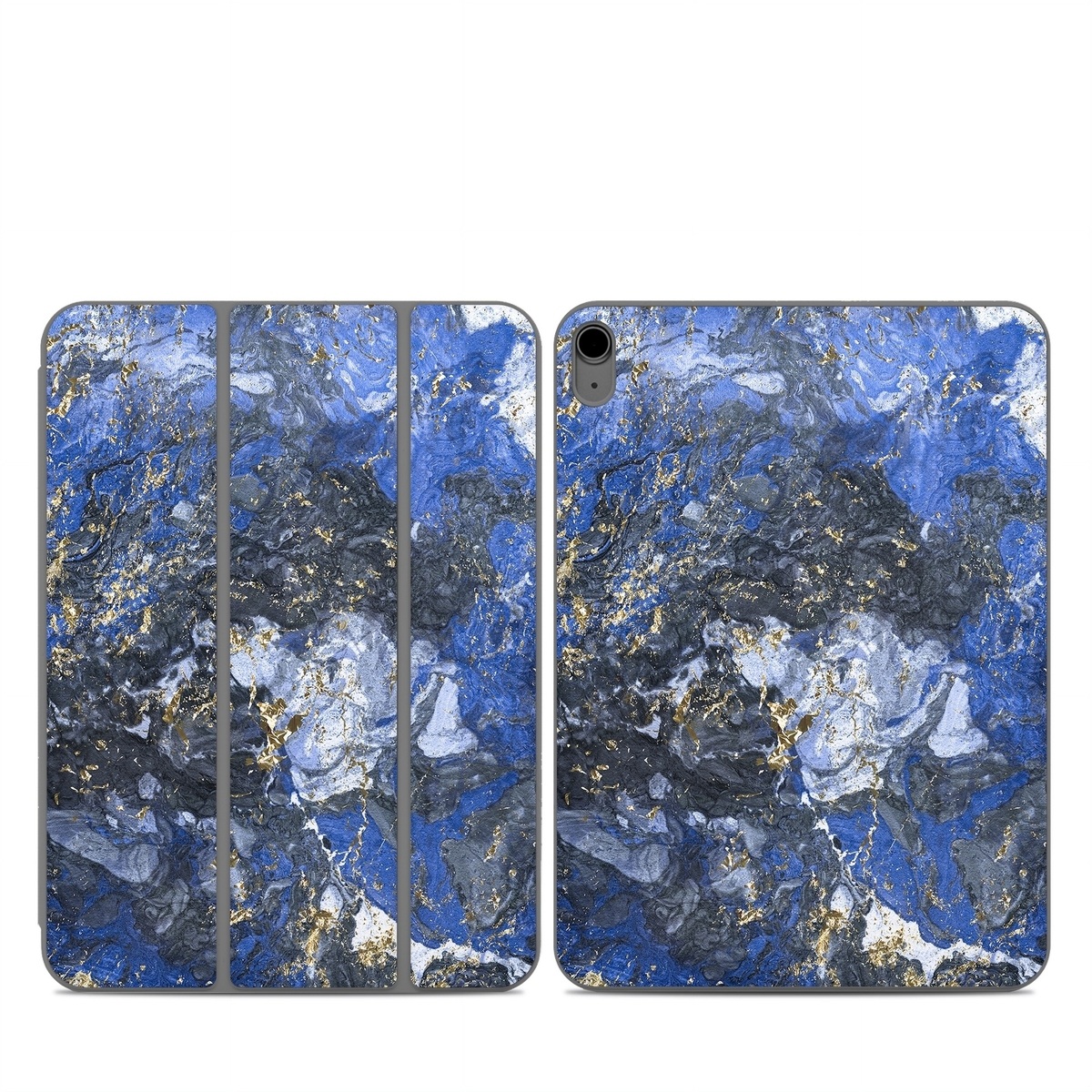 Smart Folio for iPad Series Skin design of Blue, Water, Cobalt blue, Rock, Painting, Geology, Electric blue, Mineral, Pattern, Acrylic paint, with black, blue, yellow, white, gray colors
