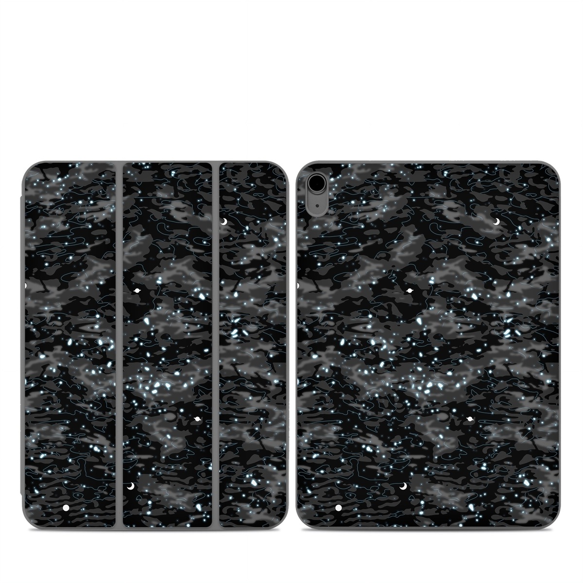 Smart Folio for iPad Series Skin design of Black, Water, Space, Black-and-white, Granite, with blue, white, gray, blue colors