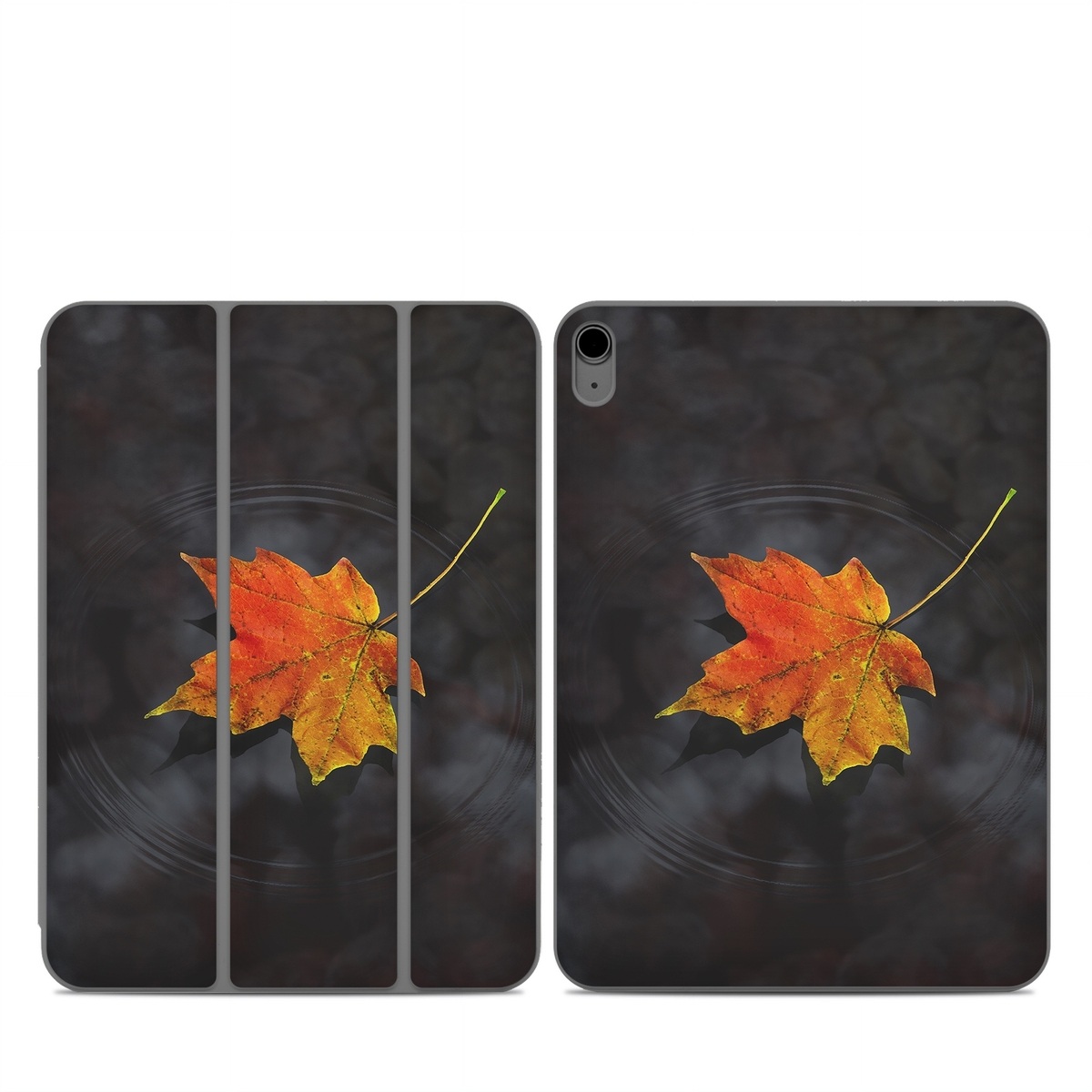 Smart Folio for iPad Series Skin design of Leaf, Maple leaf, Tree, Black maple, Sky, Yellow, Deciduous, Orange, Autumn, Red, with black, red, green colors