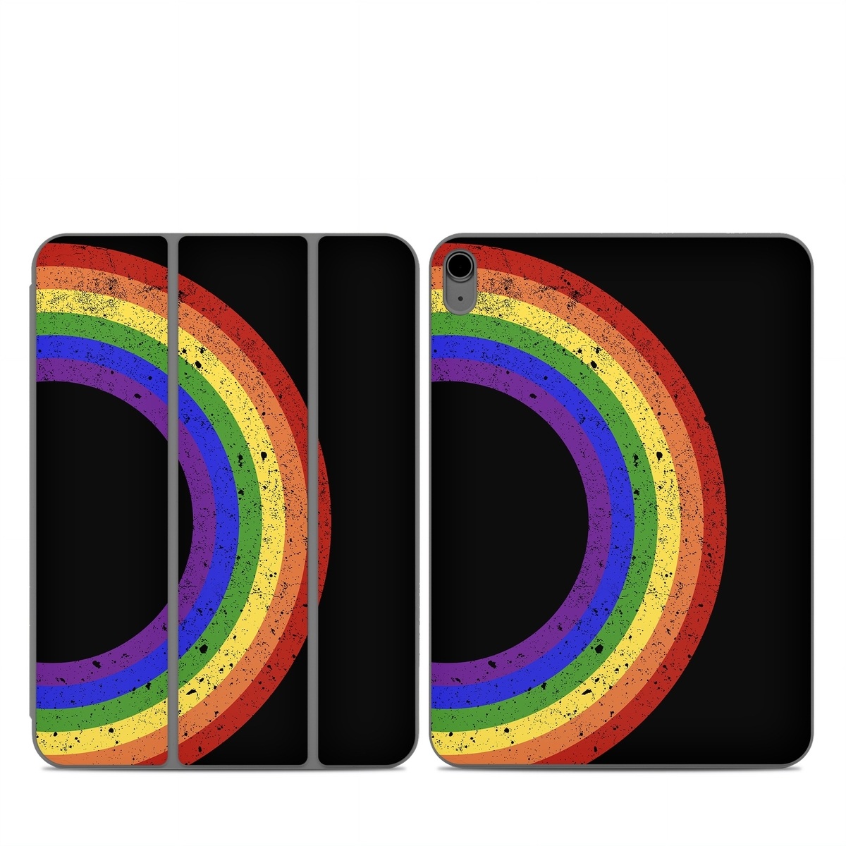 Smart Folio for iPad Series Skin design of Colorfulness, Circle, Graphics, Art, with black, blue, purple, green, yellow, orange, red colors