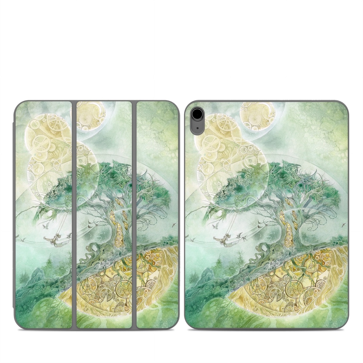 Smart Folio for iPad Series Skin design of Illustration, Organism, Art, World, Fictional character, with green, yellow, brown colors