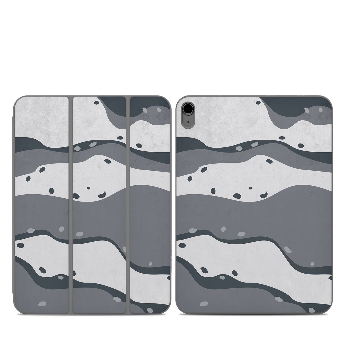 Smart Folio for iPad Series Skin design of White, Pattern, Water, Design, Illustration, Black-and-white, Metal, Drawing, Style, with black, white, gray colors
