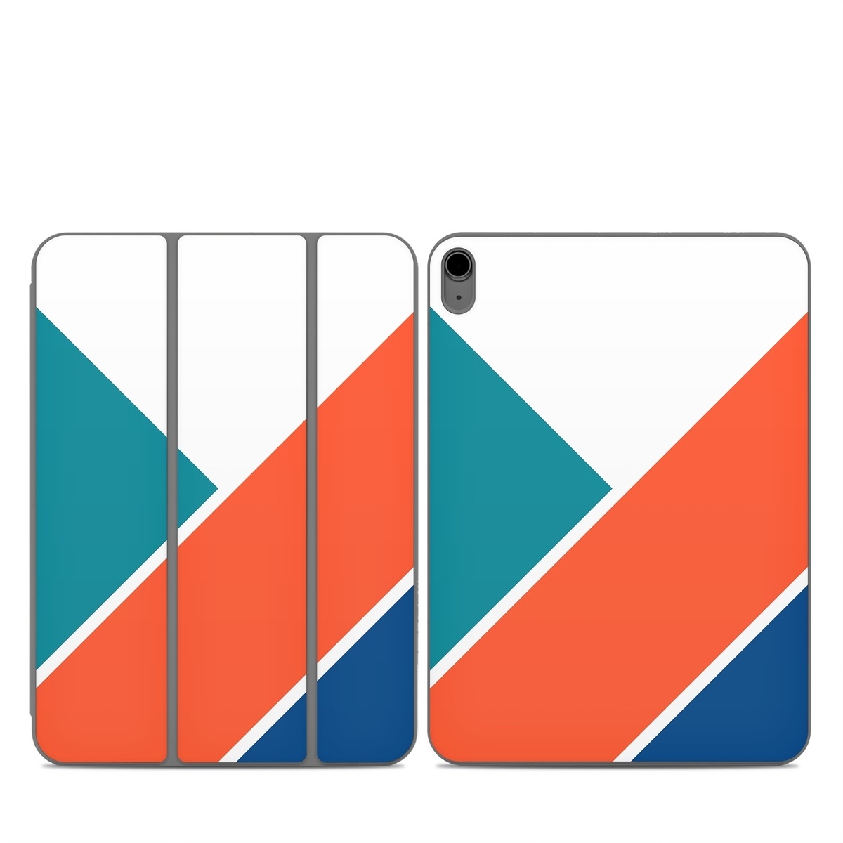 Smart Folio for iPad Series Skin design of Blue, Orange, Line, Turquoise, Flag, Electric blue, Pattern, Parallel, with white, blue, red, orange, green colors