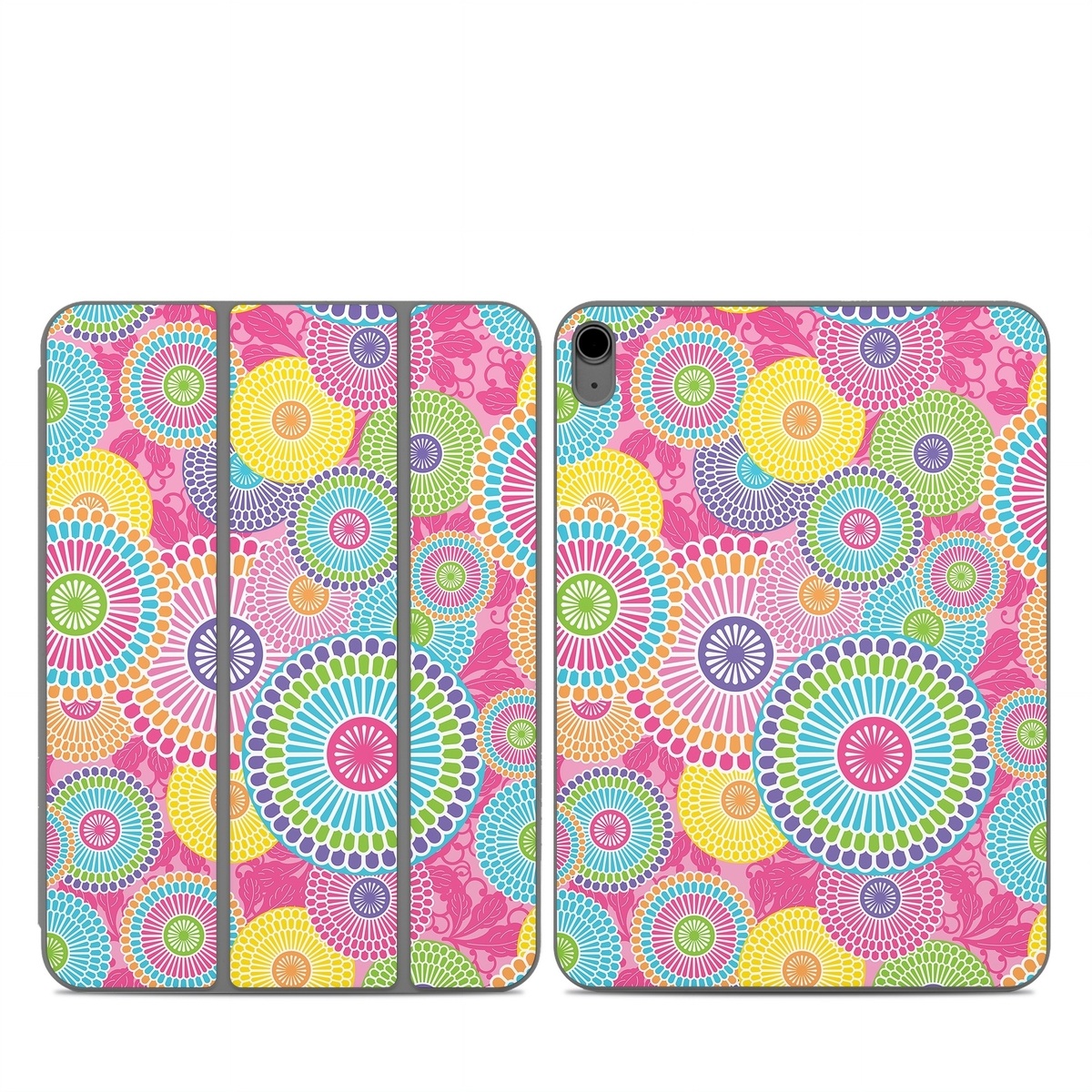 Smart Folio for iPad Series Skin design of Pattern, Circle, Textile, Design, Visual arts, Wrapping paper, with gray, pink, purple, orange, blue, green colors