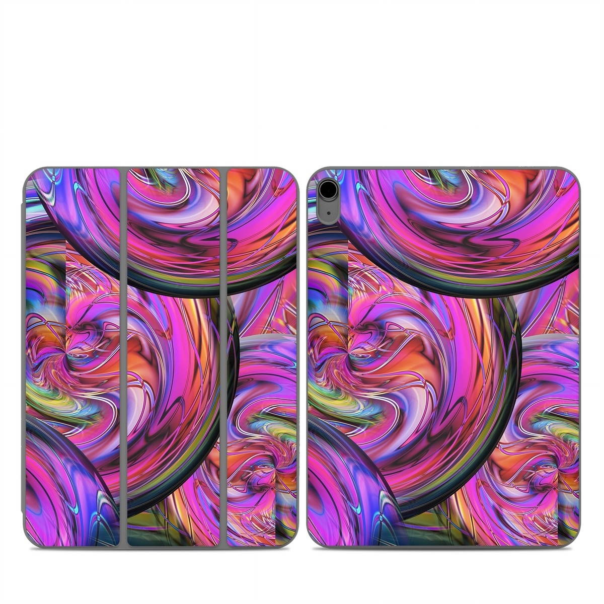 Smart Folio for iPad Series Skin design of Pattern, Psychedelic art, Purple, Art, Fractal art, Design, Graphic design, Colorfulness, Textile, Visual arts, with purple, black, red, gray, blue, green colors