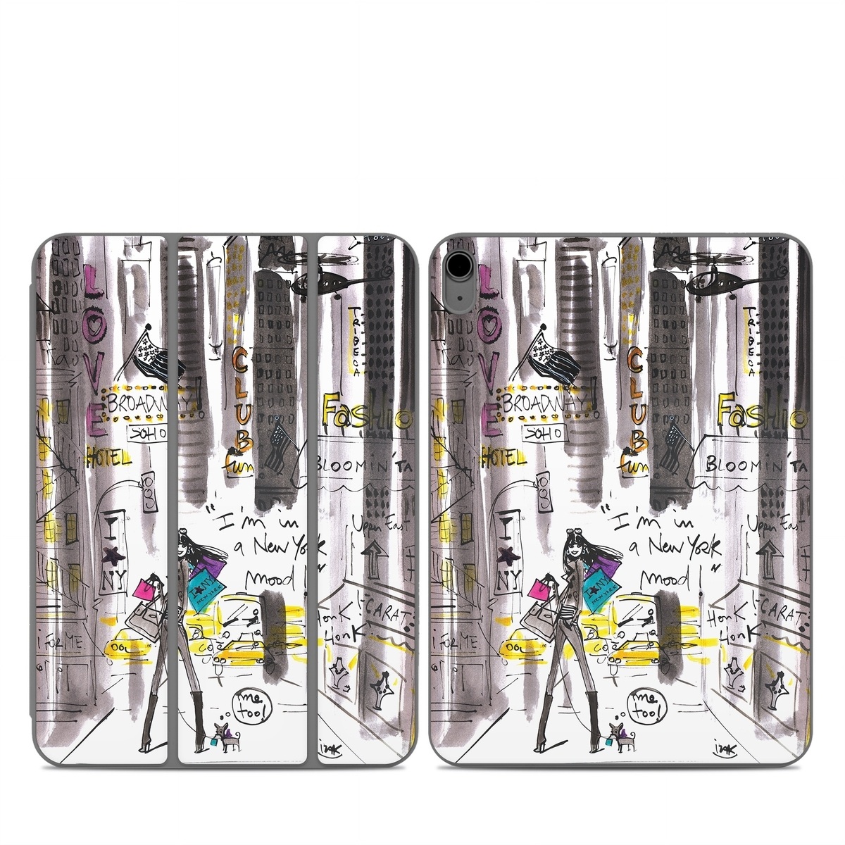 Smart Folio for iPad Series Skin design of Drawing, Sketch, Fictional character, Graphic design, Illustration, Art, with gray, white, black, red, green colors