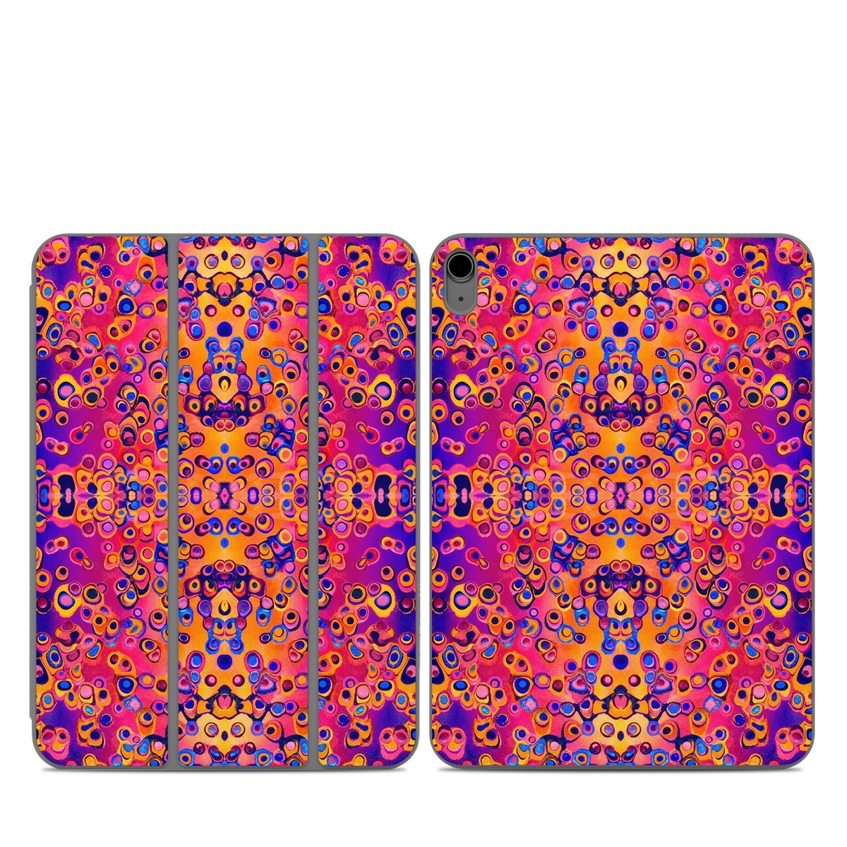 Smart Folio for iPad Series Skin design of Pattern, Psychedelic art, Symmetry, with orange, purple, blue, pink colors