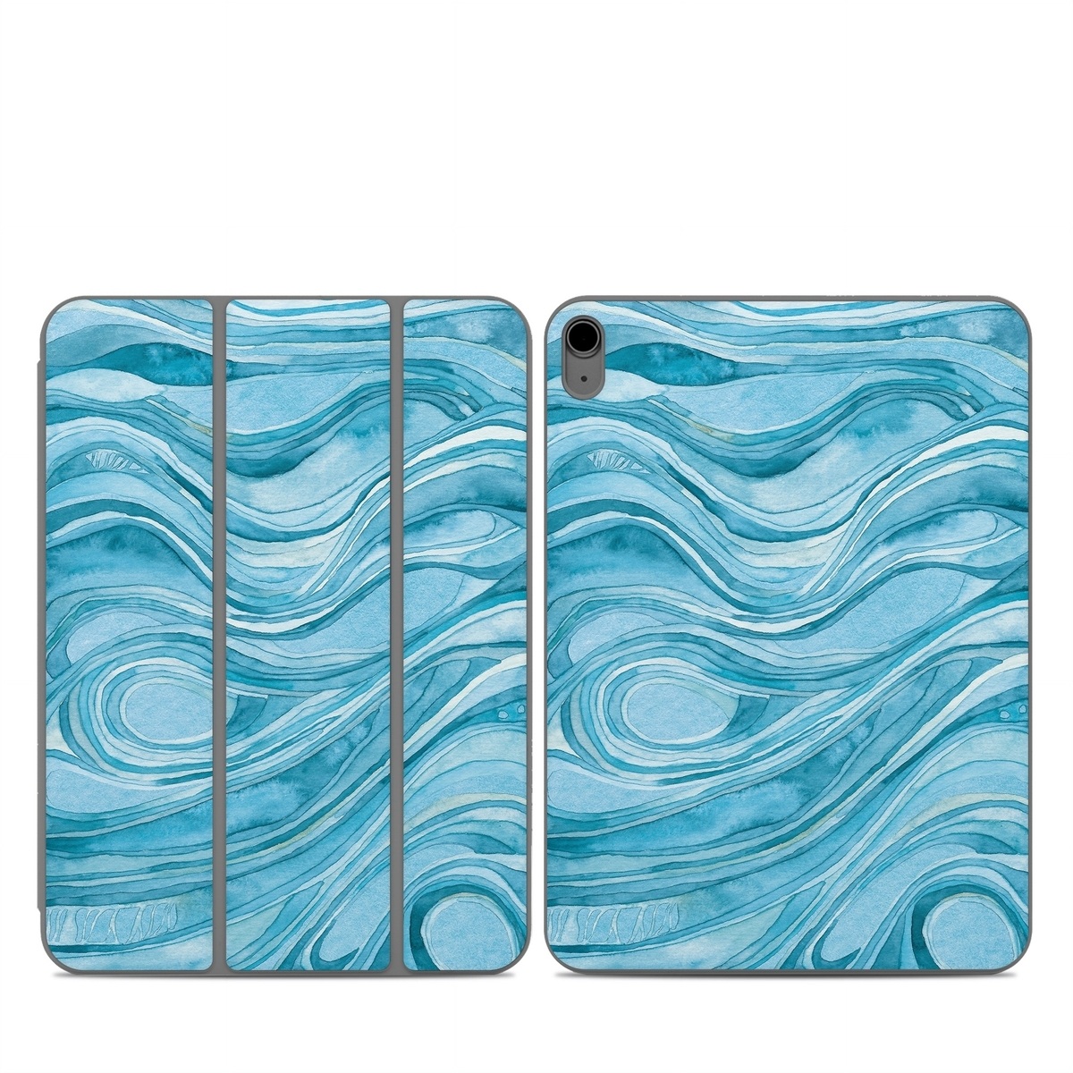 Smart Folio for iPad Series Skin design of Water, Liquid, Azure, Fluid, Rectangle, Aqua, Painting, Pattern, Electric blue, Art, with blue, white colors