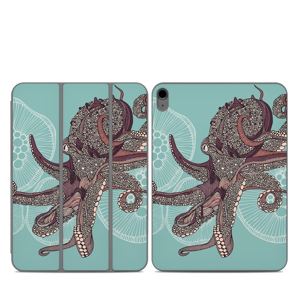 Smart Folio for iPad Series Skin design of Illustration, Art, Elephants and Mammoths, Pattern, Graphic design, with gray, black, red, green colors
