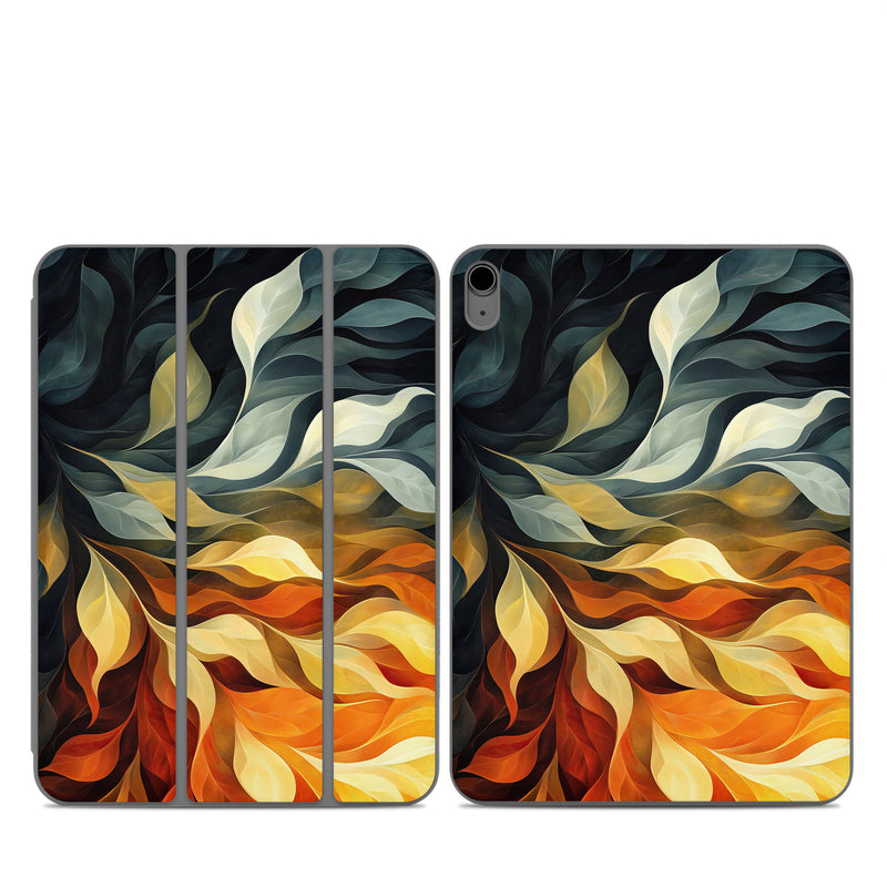 Smart Folio for iPad Series Skin design of Yellow, Orange, Art, Brown, Visual arts, Modern art, Design, Graphics, Fractal art, Paint, with red, orange, yellow, white, black, gray colors