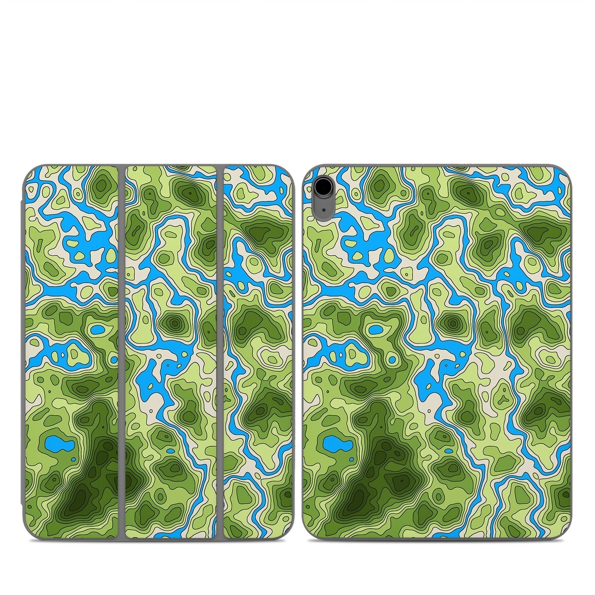 Smart Folio for iPad Series Skin design of Botany, Azure, Organism, Vegetation, Aqua, Terrestrial plant, Symmetry, Electric blue, Pattern, Art, with green, blue colors