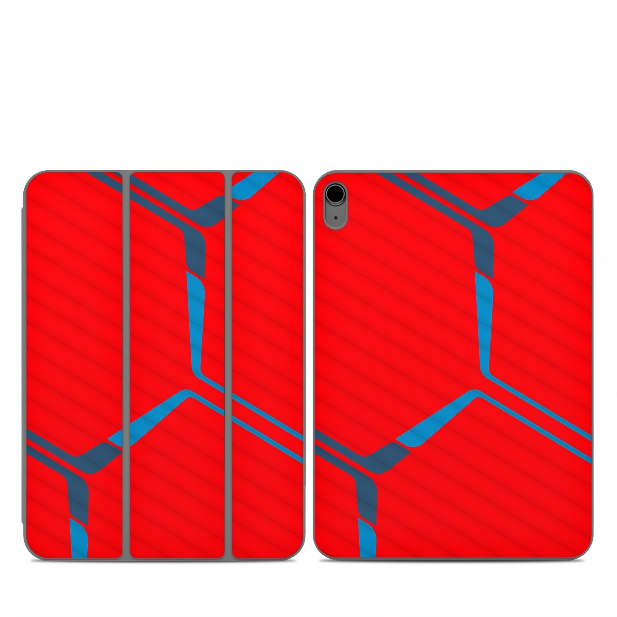 Smart Folio for iPad Series Skin design of Triangle, Font, Rectangle, Tints and shades, Magenta, Electric blue, Pattern, Parallel, Symmetry, Carmine, with red, blue colors
