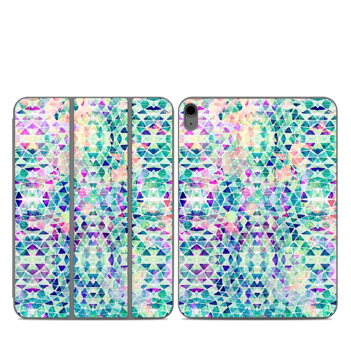 Smart Folio for iPad Series Skin design of Pattern, Aqua, Line, Teal, Purple, Turquoise, Design, with white, blue, purple, orange, green colors